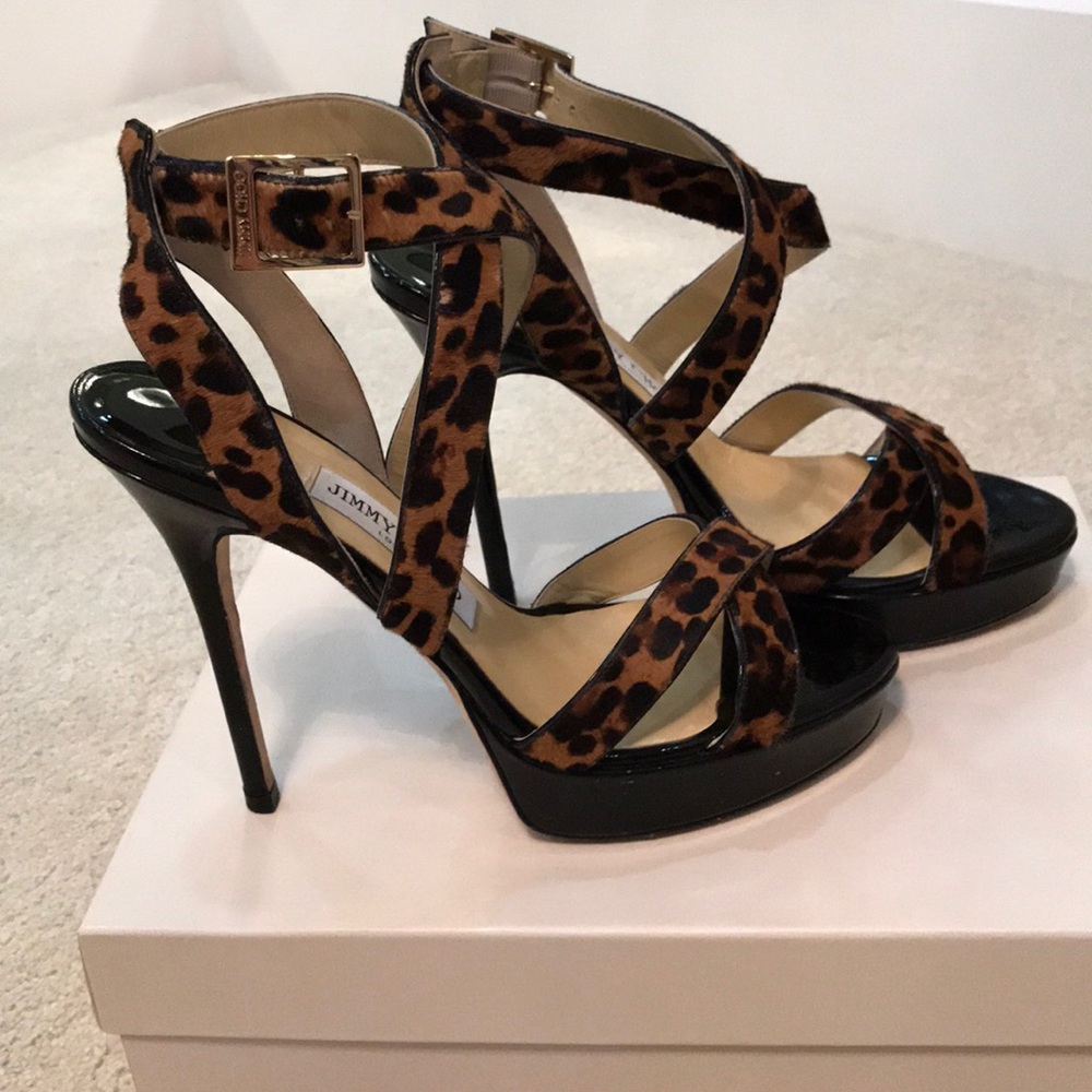 Jimmy Choo Leopard Print Platform Sandals - image 4